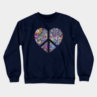 Artistic Heart Peace Symbol Crewneck Sweatshirt